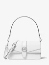Michael Kors Outlet Greenwich Medium Saffiano Leather Convertible Shoulder Bag In White