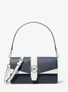 Michael Kors Outlet Greenwich Medium Signature Logo Convertible Shoulder Bag In Multi