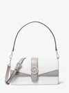 Michael Kors Outlet Greenwich Medium Signature Logo Convertible Shoulder Bag In White