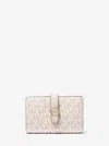 Michael Kors Outlet Greenwich Medium Signature Logo Zip-around Wallet In Multi