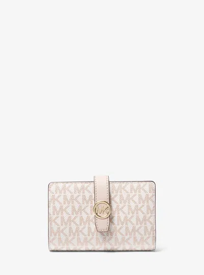 Michael Kors Outlet Greenwich Medium Signature Logo Zip-around Wallet In Multi