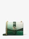 Michael Kors Outlet Greenwich Small Ombré Signature Logo Crossbody Bag In Green