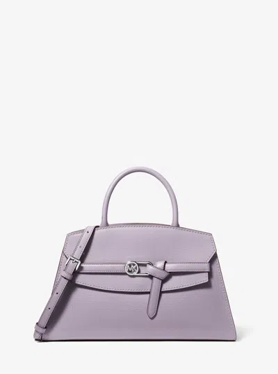 Michael Kors Outlet Greta Medium Leather Satchel In Blue