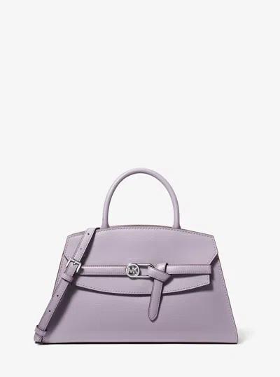 Michael Kors Outlet Greta Medium Leather Satchel In Purple