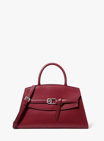 Michael Kors Outlet Greta Medium Leather Satchel In Red