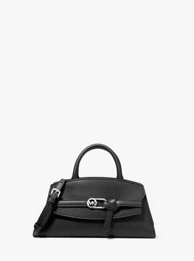 Michael Kors Outlet Greta Small Leather Satchel In Black