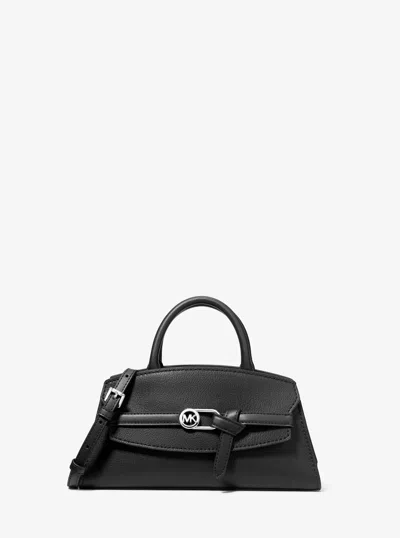 Michael Kors Outlet Greta Small Leather Satchel In Black