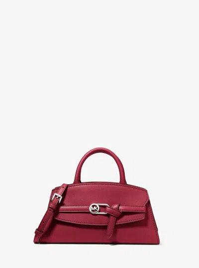 Michael Kors Outlet Greta Small Leather Satchel In Red