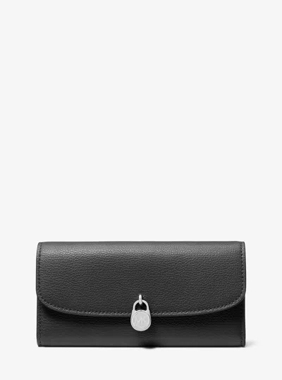 Michael Kors Outlet Hamilton Large Leather Continental Wallet In Black