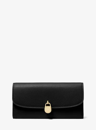 Michael Kors Outlet Hamilton Large Leather Continental Wallet In Black