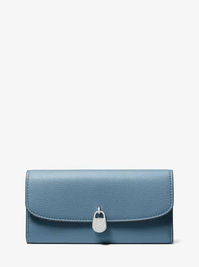 Michael Kors Outlet Hamilton Large Leather Continental Wallet In Blue