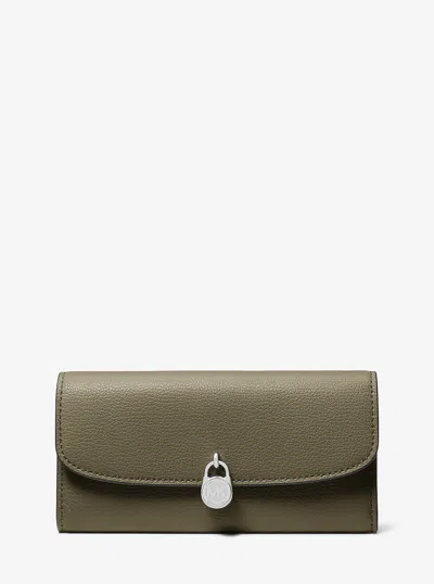 Michael Kors Outlet Hamilton Large Leather Continental Wallet In Green