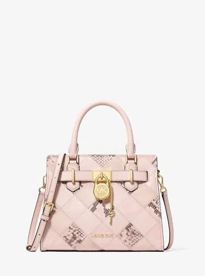 Michael Kors Outlet Hamilton Small Patchwork And Snake Embossed Satchel In Multi