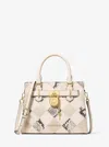 Michael Kors Outlet Hamilton Small Patchwork And Snake Embossed Satchel In White