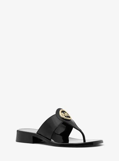 Michael Kors Outlet Hannah Jelly T-strap Sandal In Black