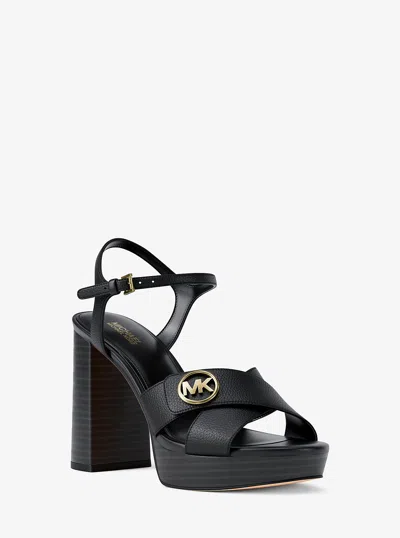 Michael Kors Outlet Hannah Platform Sandal In Black