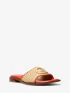 Michael Kors Outlet Hannah Straw Slide Sandal In Multi
