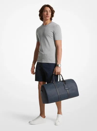 Michael Kors Outlet Harrison Logo Weekender Bag In Blue