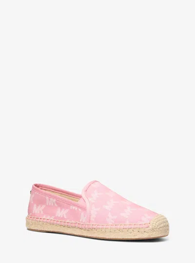 Michael Kors Outlet Hastings Logo Jacquard Espadrille In Pink