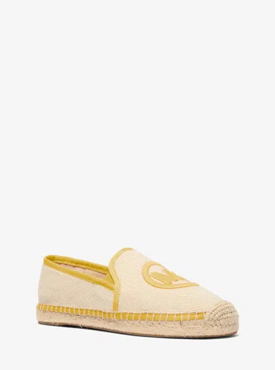 Michael Kors Outlet Hastings Two-tone Cotton Blend Canvas Espadrille In White