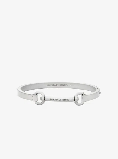 Michael Kors Outlet Horsebit Bangle In Silver