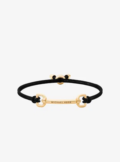 Michael Kors Outlet Horsebit Cord Slider Bracelet In Black