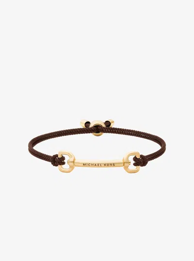 Michael Kors Outlet Horsebit Corded Slider Bracelet In Brown