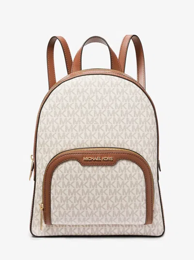 Michael Kors Outlet Jaycee Medium Logo Backpack In White