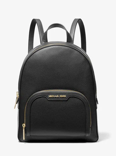 Michael Kors Outlet Jaycee Medium Pebbled Leather Backpack In Black
