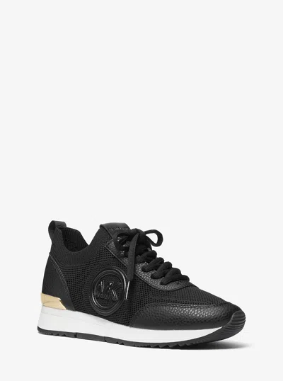 Michael Kors Outlet Jenkins Stretch Knit Trainer In Black