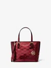 Michael Kors Outlet Jet Set Extra-small Metallic Logo Debossed Convertible Tote Bag In Multi