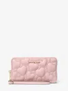 Michael Kors Outlet Jet Set Large Heart Embroidered Smartphone Wristlet In Multi