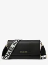 Michael Kors Outlet Jet Set Large Leather Crossbody Bag In Black