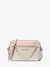 Michael Kors Outlet Jet Set Large Logo Crossbody Bag In Neutral