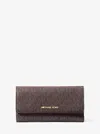 Michael Kors Outlet Jet Set Large Logo Trifold Wallet In Brown