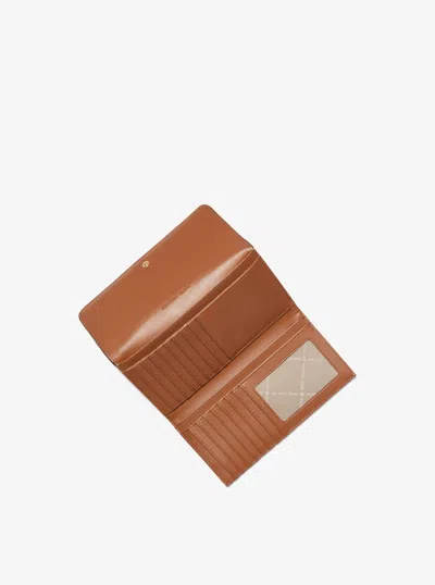 Michael Kors Outlet Jet Set Large Logo Trifold Wallet In Sand