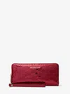 Michael Kors Outlet Jet Set Large Metallic Logo Debossed Continental Wallet In Multi