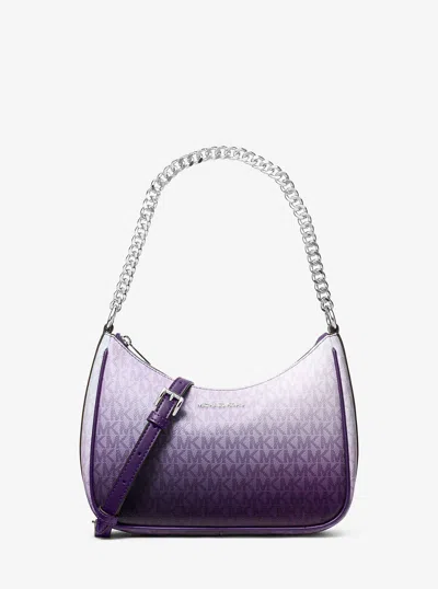 Michael Kors Outlet Jet Set Large Ombré Signature Logo Pochette In Purple