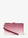 Michael Kors Outlet Jet Set Large Ombré Signature Logo Wristlet In Multi