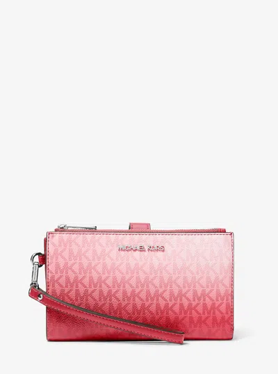 Michael Kors Outlet Jet Set Large Ombré Signature Logo Wristlet In Multi