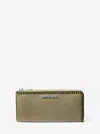 Michael Kors Outlet Jet Set Large Pebbled Leather Quarter-zip Wallet In Multi