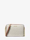 Michael Kors Outlet Jet Set Large Printed Logo Crossbody Bag In Neutral