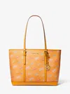 Michael Kors Outlet Jet Set Large Printed Signature Logo Tote Bag In Orange