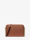 Michael Kors Outlet Jet Set Large Saffiano Leather Crossbody Bag In Brown