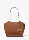 Michael Kors Outlet Jet Set Large Saffiano Leather Shoulder Bag In Brown