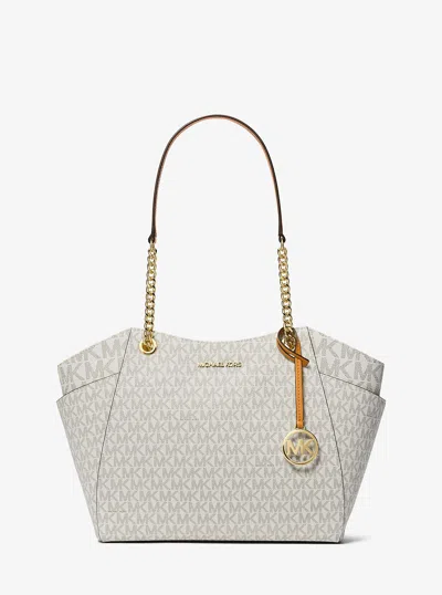 Michael Kors Outlet Jet Set Large Signature Logo Shoulder Bag In Multi
