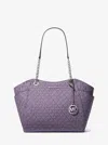 Michael Kors Outlet Jet Set Large Signature Logo Shoulder Bag In Purple