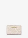 Michael Kors Outlet Jet Set Medium Metallic Logo Wallet In Multi