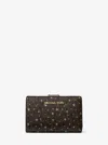Michael Kors Outlet Jet Set Medium Printed Signature Logo Bi-fold Wallet In Brown