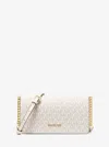 Michael Kors Outlet Jet Set Medium Signature Logo Crossbody Bag In Neutral